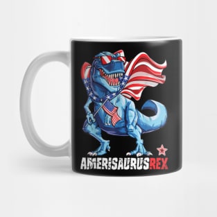 Dinosaur 4th Of July T Shirt Kids Boys Men Amerisaurus T Rex Mug